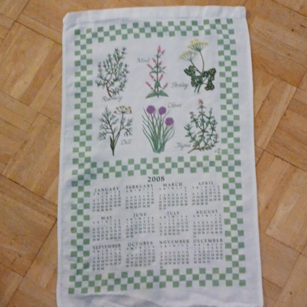 2008 kitchen towel herbal vintage kitchen Linens
